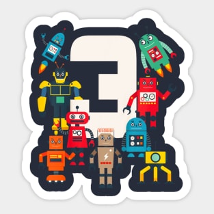 This robot kid is now 3 Sticker